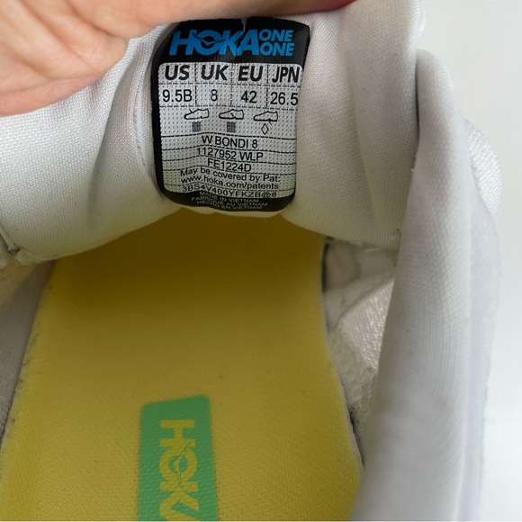 Hoka One One Bondi 8 Womens Size 9.5B White Cantaloupe Sneakers 1127952WLP - Picture 10 of 10
